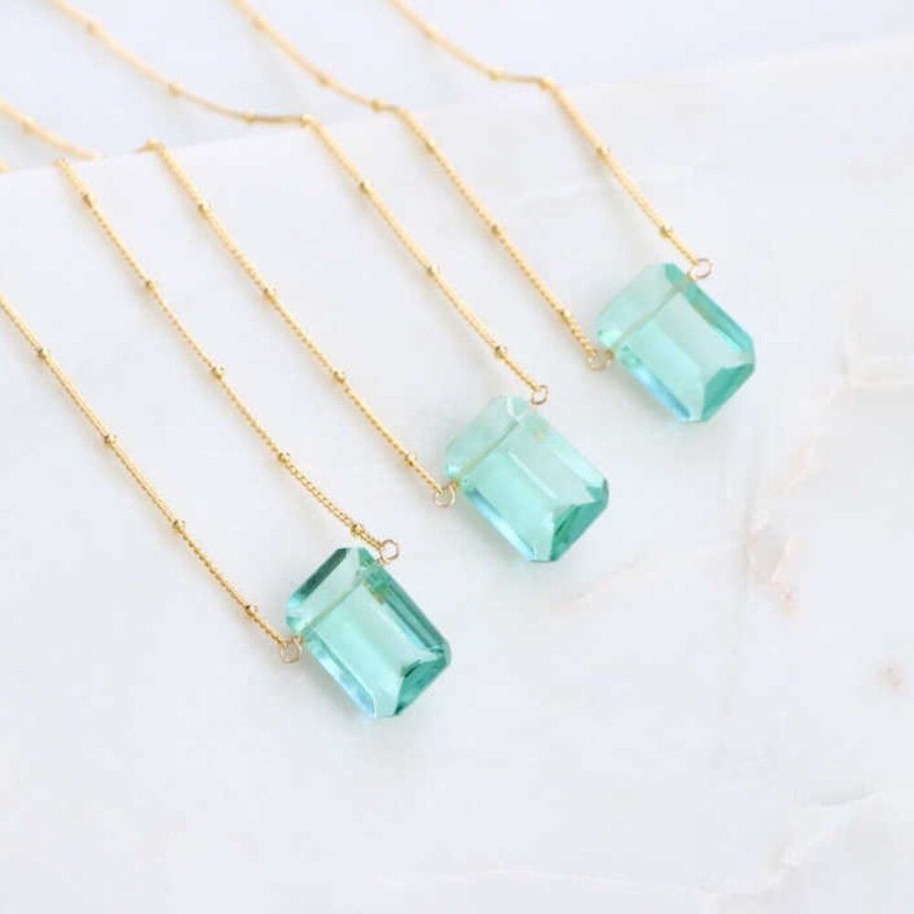 Aquamarine Quartz Necklace - Picture 2 of 2